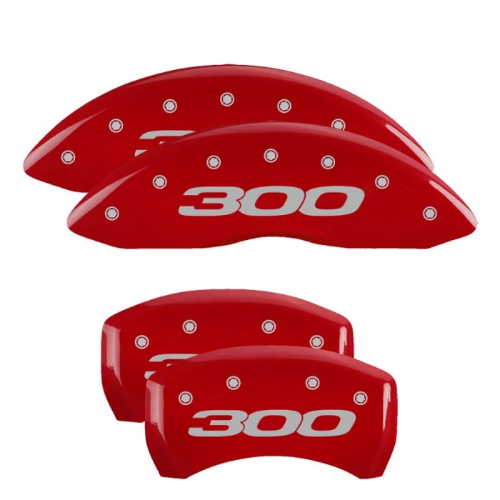 MGP® - Red Caliper Covers with Chrysler 300 Engraving for Models with Dual Piston Front Caliper