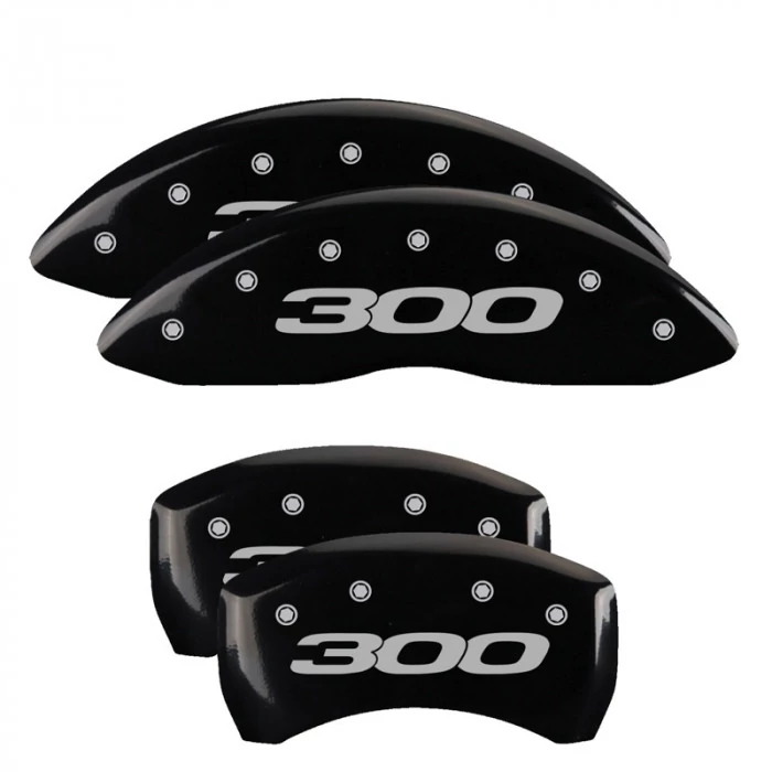 MGP® - Black Caliper Covers with Chrysler 300 Engraving for Models with Single Piston Front Caliper