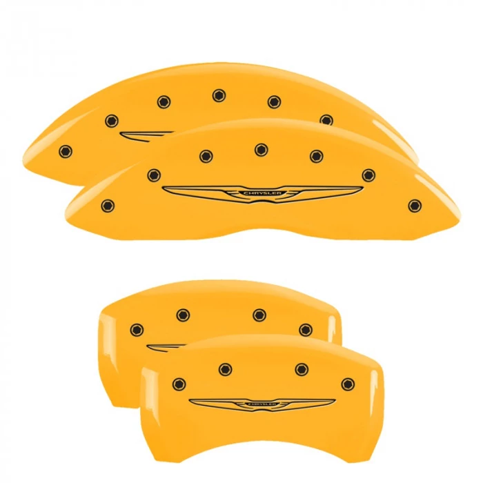 MGP® - Yellow Caliper Covers with Chrysler Wing Style 2 Engraving