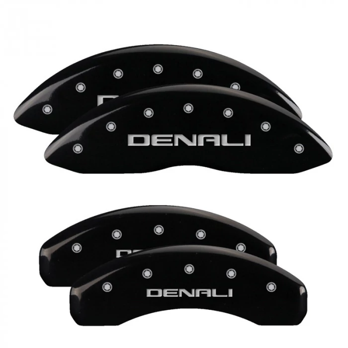 MGP® - Black Caliper Covers with Denali Engraving for 2WD Models with Single Piston Rear Caliper