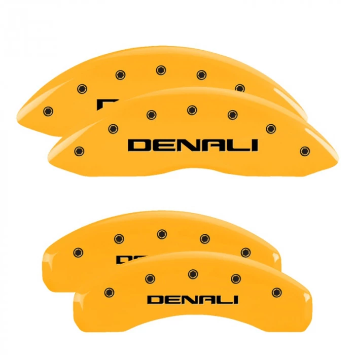 MGP® - Yellow Caliper Covers with Denali Engraving for 2WD Models with Single Piston Rear Caliper