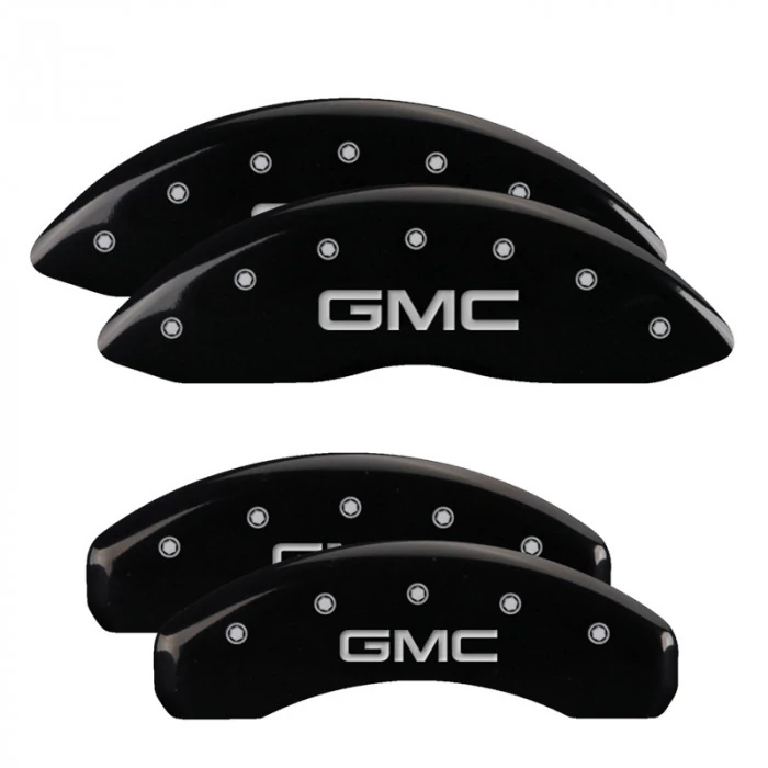 MGP® - Black Caliper Covers with GMC Engraving for 2WD Models with Single Piston Rear Caliper
