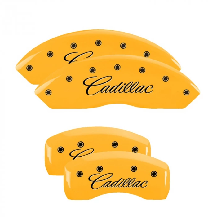 MGP® - Yellow Caliper Covers with Cadillac Engraving for Perf Package AWD/RWD Models with JE5 Brakes