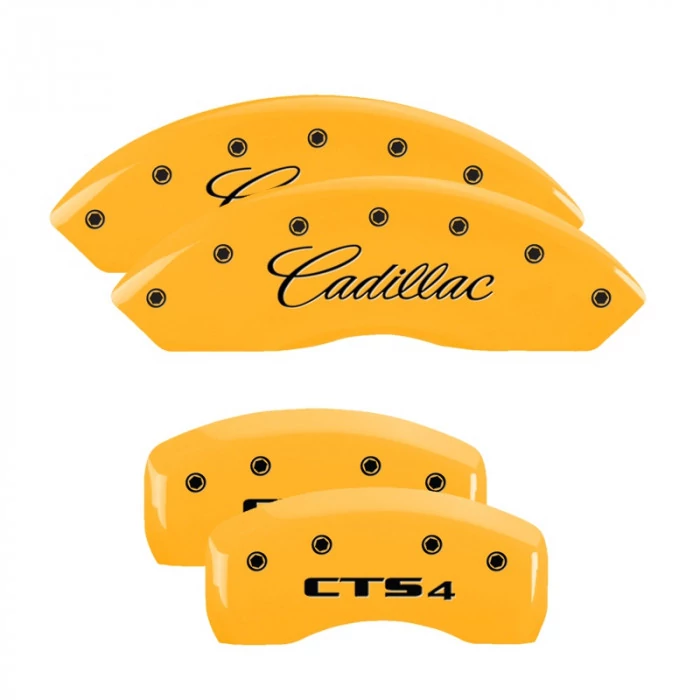 MGP® - Yellow Caliper Covers with Cadillac/CTS4 Engraving for JL9 Package Not AWD Models with JE3 Brakes