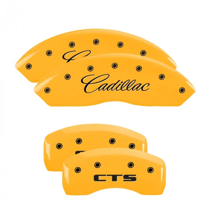 MGP® - Yellow Caliper Covers with Cadillac/CTS Engraving for JL9 Package Not AWD Models with JE3 Brakes