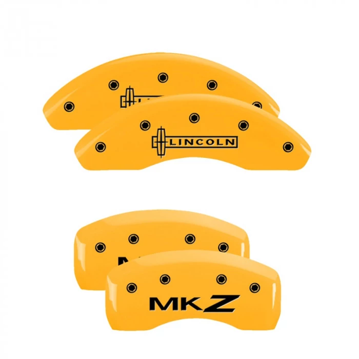 MGP® - Yellow Caliper Covers with Lincoln/MKZ Engraving