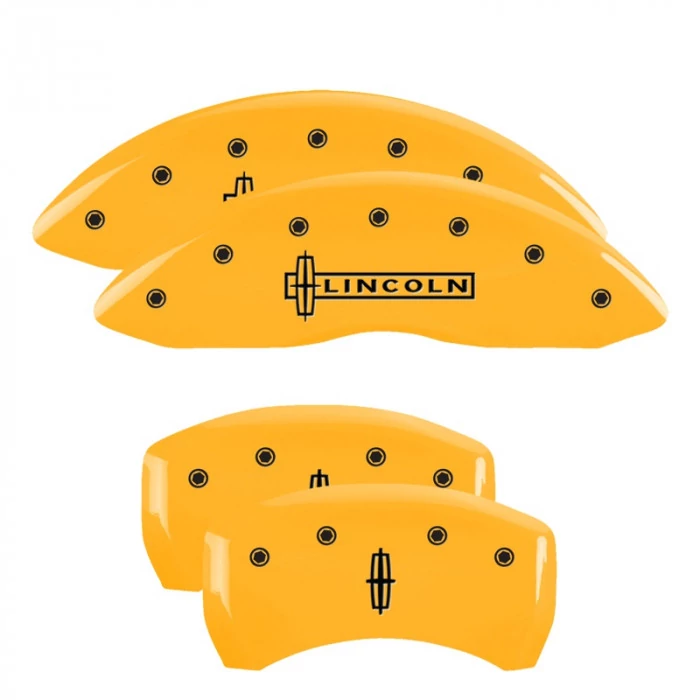 MGP® - Yellow Caliper Covers with Lincoln/Star logo Engraving for Models with HD Brakes