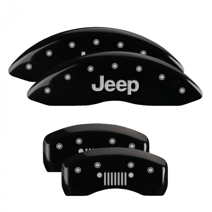 MGP® - Black Caliper Covers with Jeep grill logo Engraving