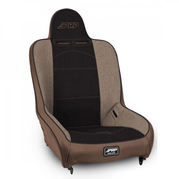 PRP Seats® - Premier High Back Suspension Seat Black with Tan Outline