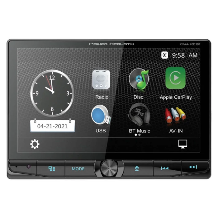 Power Acoustik® - 10.6" Double Din Floating Multimedia Touchscreen DVD with Apple Car Play & Android Auto