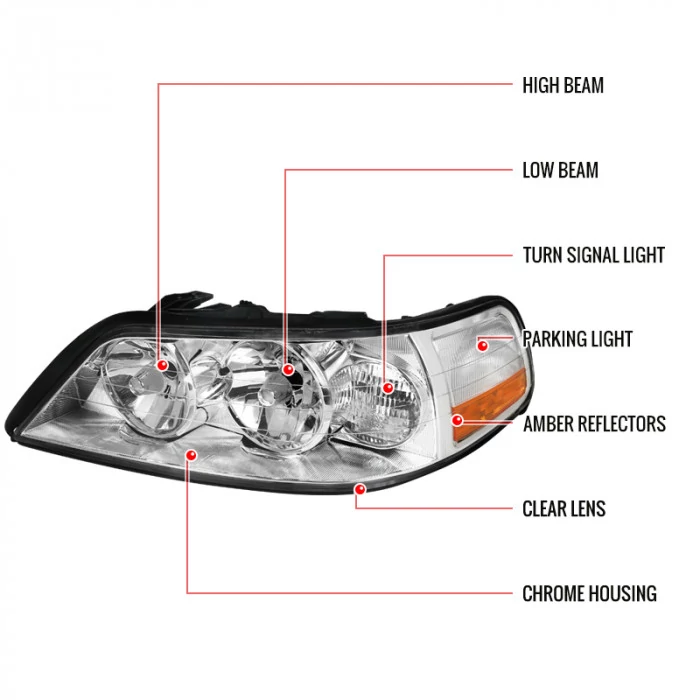 Spec-D - Chrome Euro Headlights