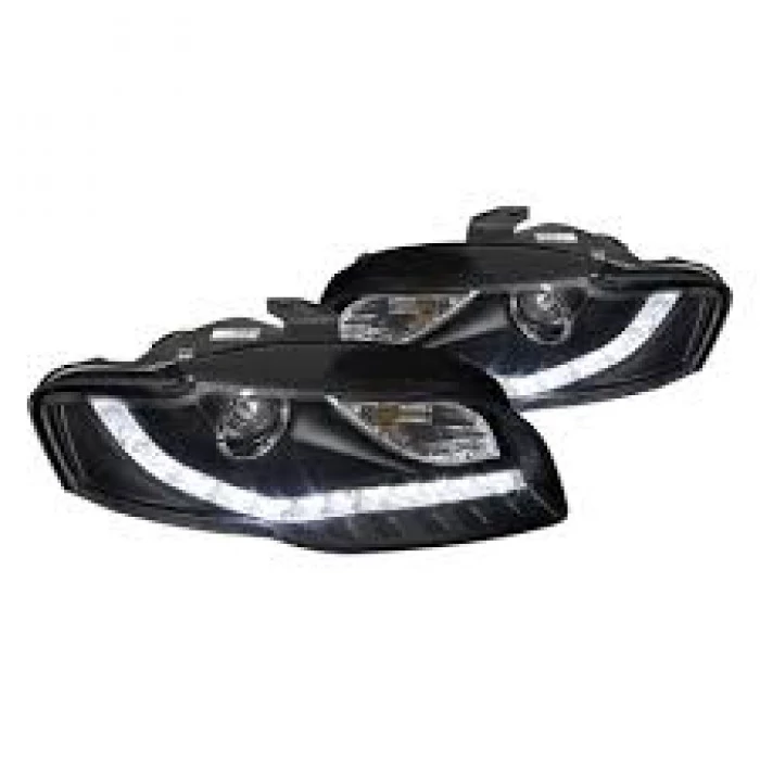 Spec-D - Black Projector Headlights with R8 Style LEDs