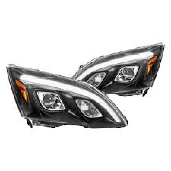 Spec-D - Matte Black LED DRL Bar Projector Headlights