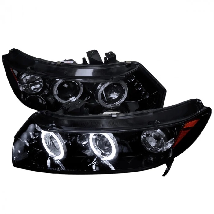 Spec-D - Black/Smoke Dual Halo Projector Headlights with Parking LEDs