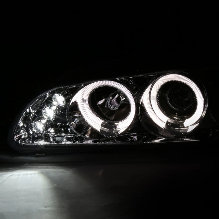 Spec-D - Black Dual Halo Projector Headlights with Parking LEDs