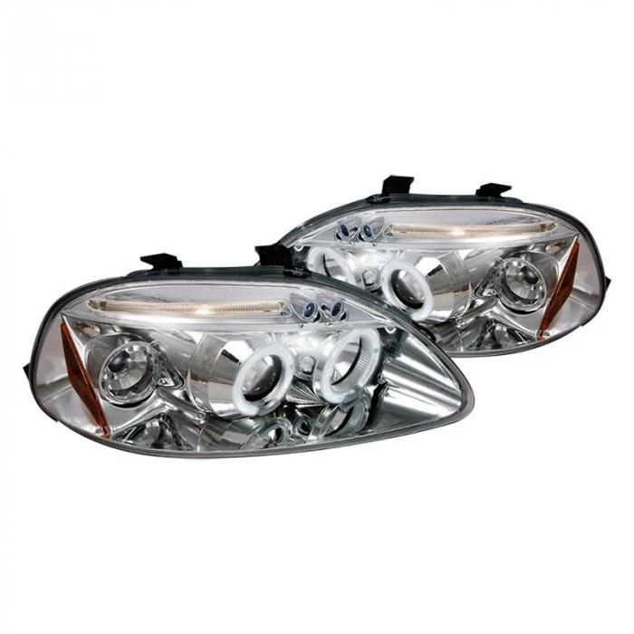 Spec-D - Chrome Dual Halo Projector Headlights with Parking LEDs