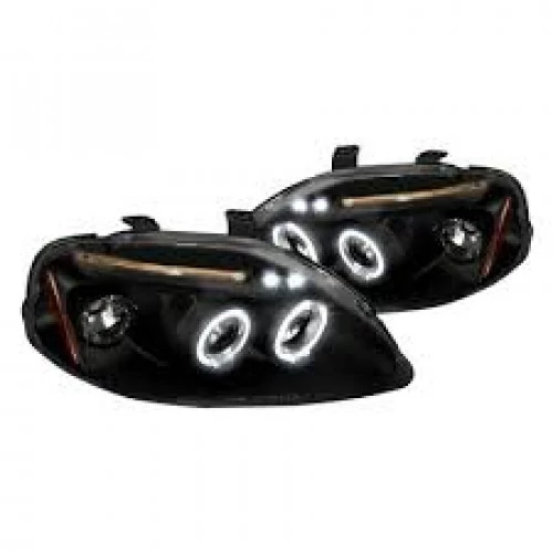 Spec-D - Black Dual Halo Projector Headlights with Parking LEDs