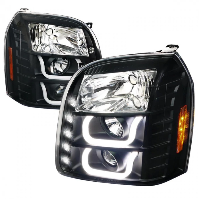 Spec-D - Black Halo Projector Headlights with LED DRL
