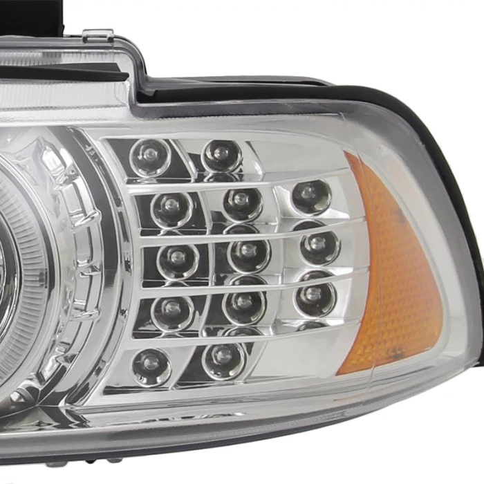 Spec-D - Chrome Dual Halo Projector Headlights with LED Turn Signal