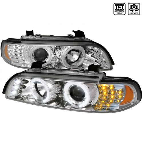 Spec-D - Chrome Dual Halo Projector Headlights with LED Turn Signal