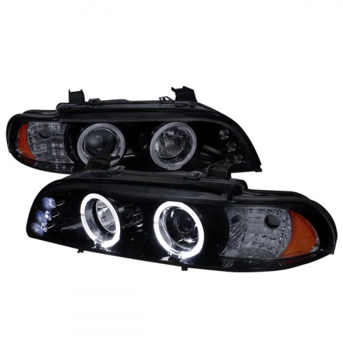 Spec-D - Black/Smoke Dual Halo Projector Headlights with Parking LEDs