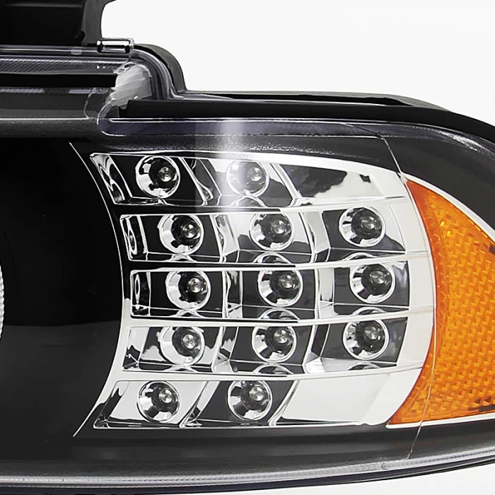 Spec-D - Black Dual Halo Projector Headlights with LED Turn Signal