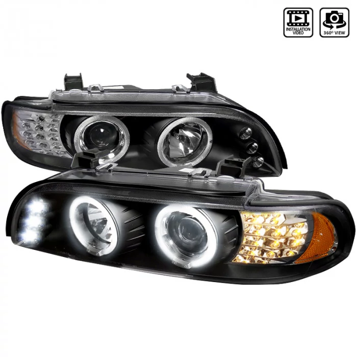 Spec-D - Black Dual Halo Projector Headlights with LED Turn Signal