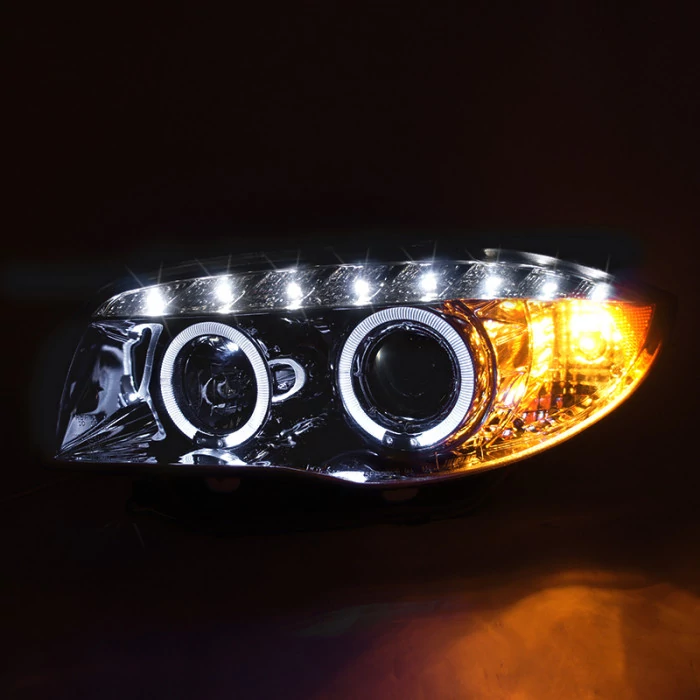 Spec-D - Chrome Dual Halo Projector Headlights with LED DRL