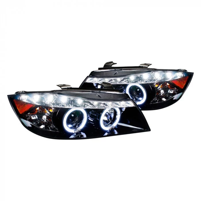 Spec-D - Black/Smoke Halo Projector Headlights with R8 Style LEDs