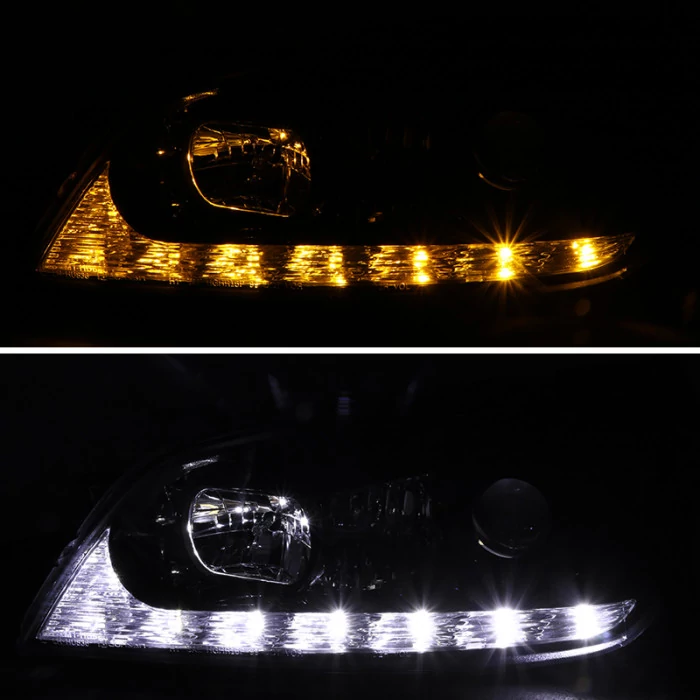 Spec-D - Black/Smoke Projector Headlights with Switchback LED DRL