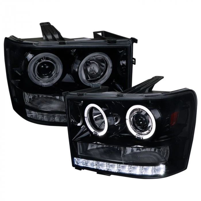 Spec-D - Black/Smoke Dual Halo Projector Headlights with LED DRL