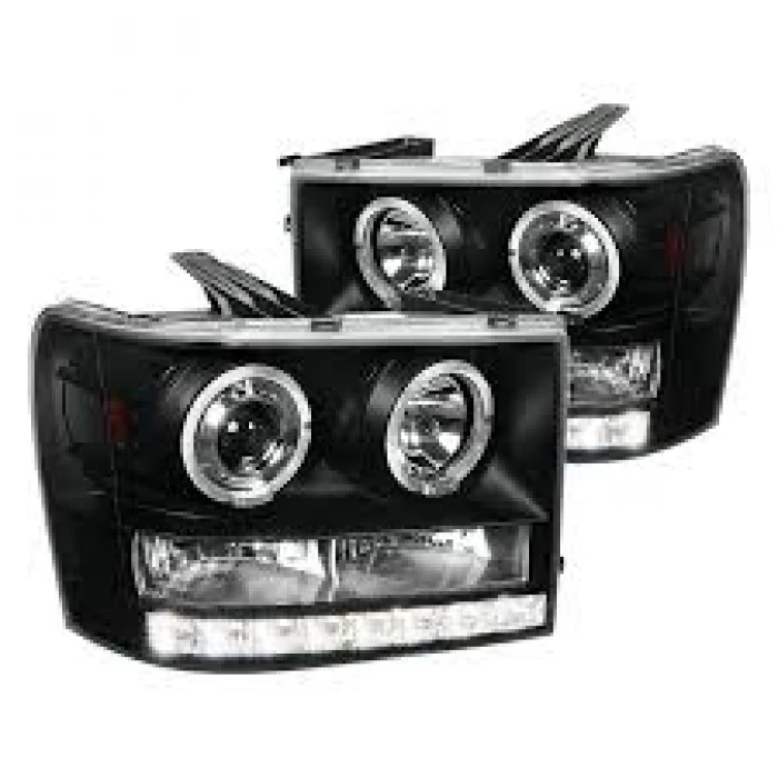 Spec-D - Black Dual Halo Projector Headlights with LED DRL