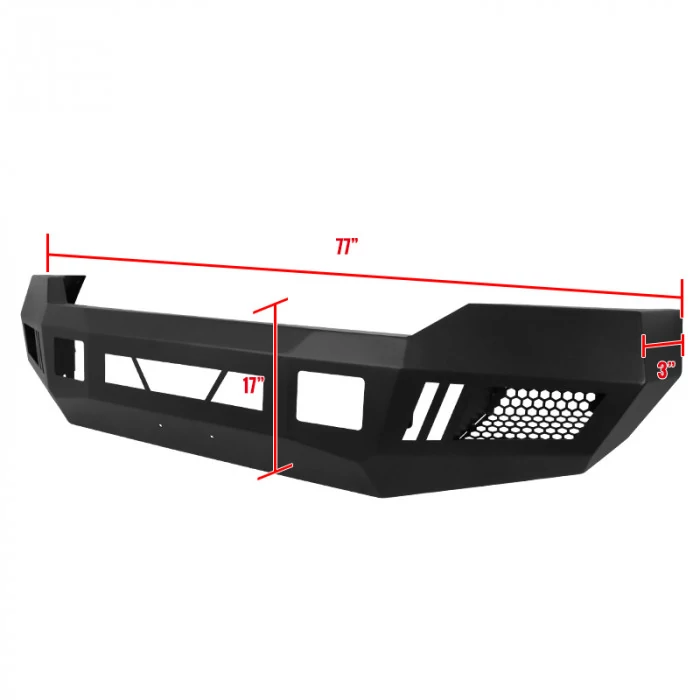 Spec-D - Full Width Black Powder Coat Front HD Bumper