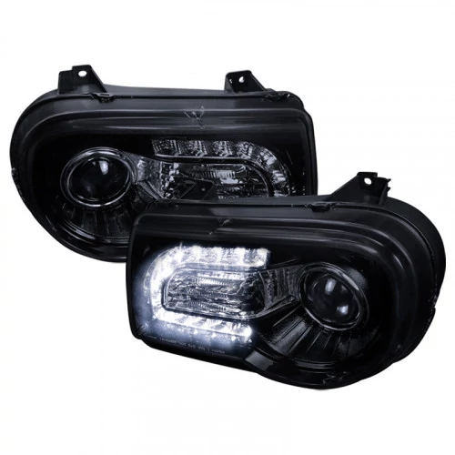 Spec-D - Black/Smoke Projector Headlights with LED DRL