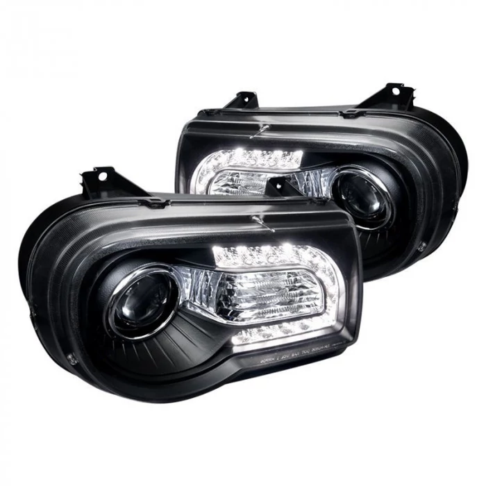 Spec-D - Black Projector Headlights with LED DRL