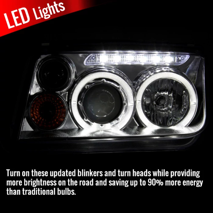 Spec-D - Chrome Halo Projector Headlights with Parking LEDs