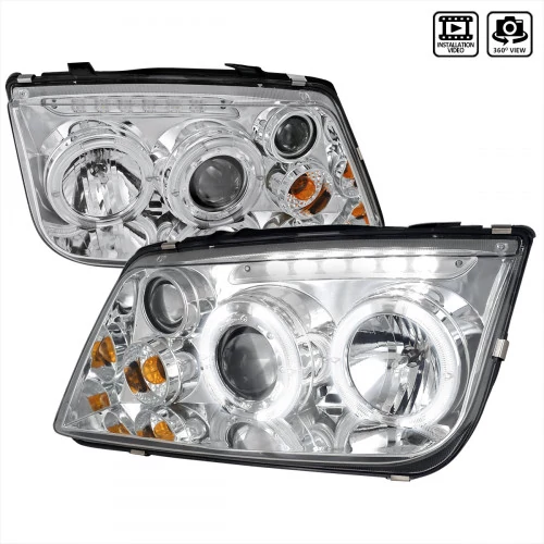 Spec-D - Chrome Halo Projector Headlights with Parking LEDs
