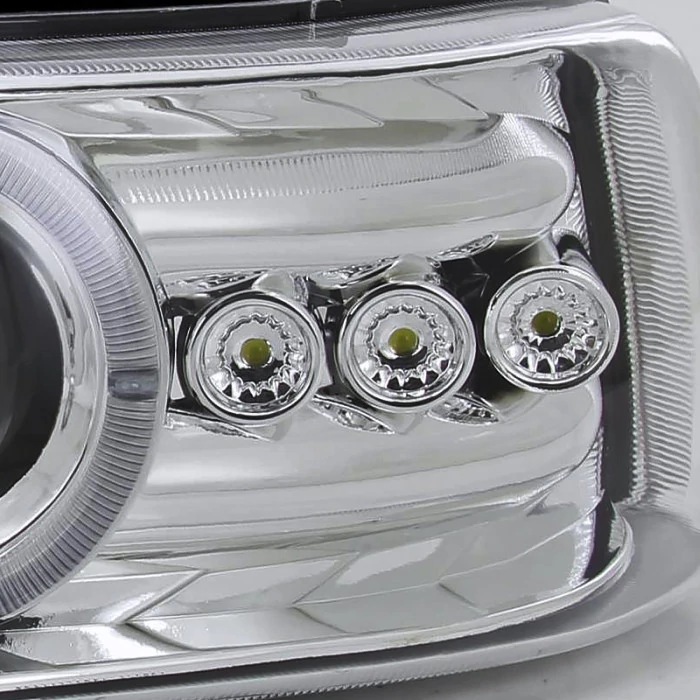 Spec-D - Chrome Dual Halo Projector Headlights with Parking LEDs