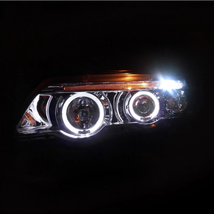 Spec-D - Chrome Halo Projector Headlights with Parking LEDs