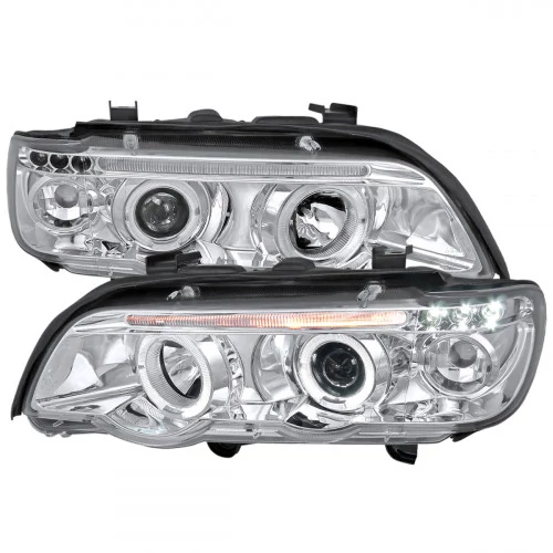 Spec-D - Chrome Halo Projector Headlights with Parking LEDs