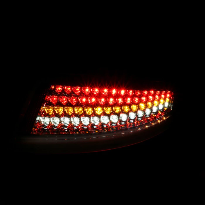 Spec-D - Chrome/Red Fiber Optic LED Tail Lights