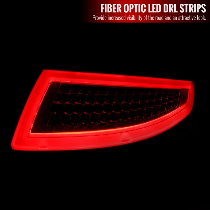 Spec-D - Chrome/Smoke Fiber Optic LED Tail Lights