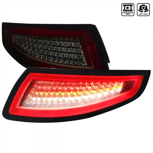 Spec-D - Chrome Red/Smoke Fiber Optic LED Tail Lights