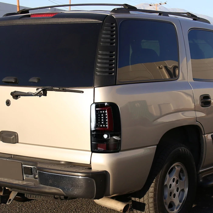 Spec-D - Glossy Black/Clear Fiber Optic LED Tail Lights