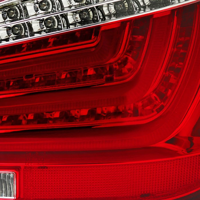 Spec-D - Chrome/Red Fiber Optic LED Tail Lights