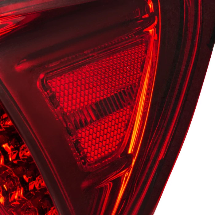 Spec-D - Chrome/Red Fiber Optic LED Tail Lights