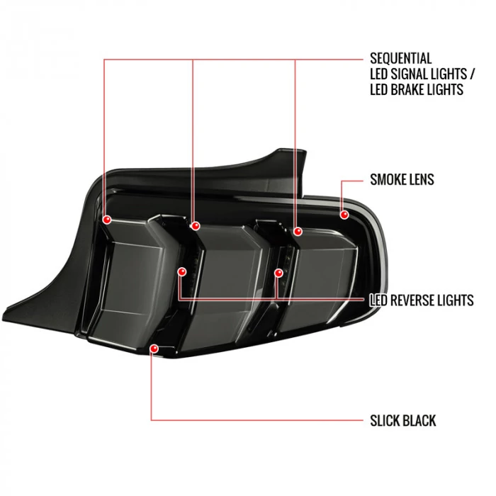 Spec-D - Gloss Black/Smoke LED Tail Lights