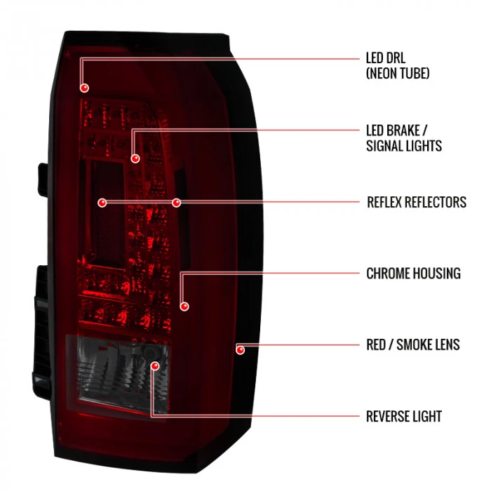 Spec-D - Chrome/Smoke LED Tail Lights