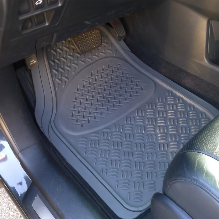 Spec-D - 1st, 2nd Row & Trunk Liner Gray Heavy Duty 3D Print Floor Mat