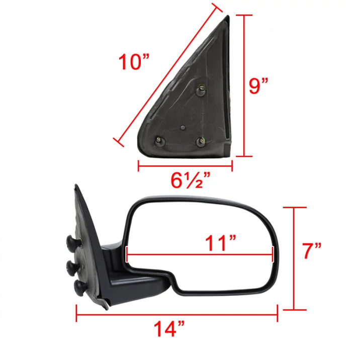 Spec-D - Passenger Side Manual Custom Mirror